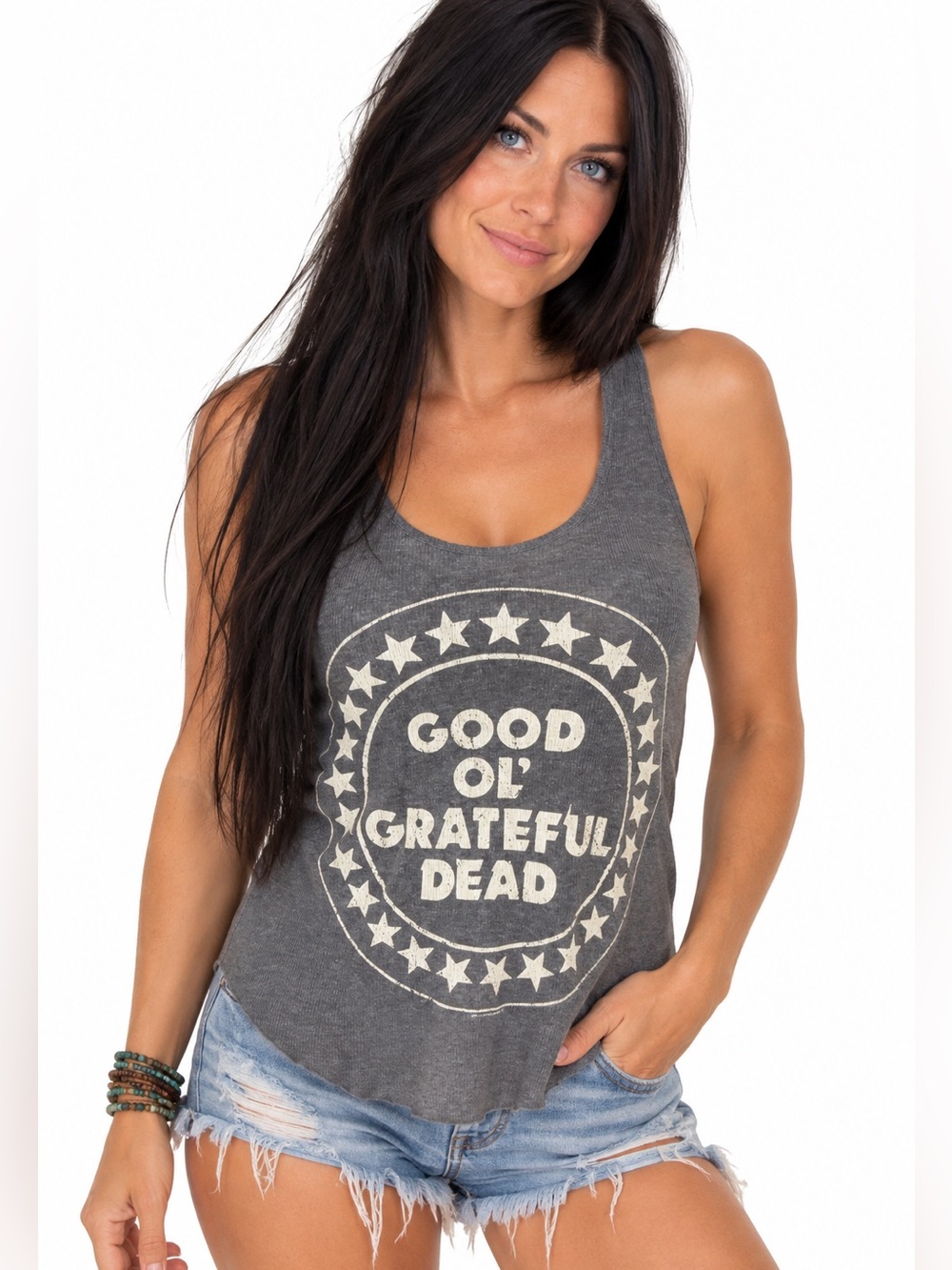 Grateful Dead Mighty Fine 50th Anniversary Good Ol’ Dead Tank Top XS Gray